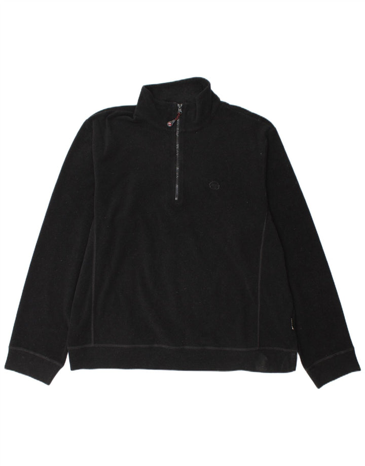 Мужской флисовый джемпер с воротником на молнии Sergio Tacchini XL, черный полиэстер