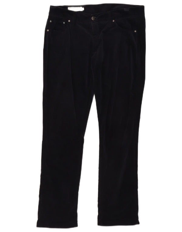 Marlboro Classics Womens Straight Velvet Casual Trousers W32 L29 Navy Blue