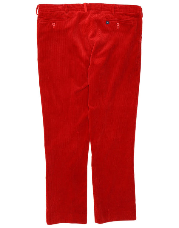 GLENGARNOCK Мужские прямые вельветовые брюки-капри W38 L21, красный хлопок