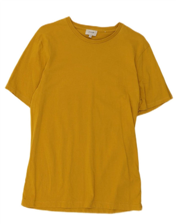 JIGSAW Mens T-Shirt Top Small Yellow Cotton