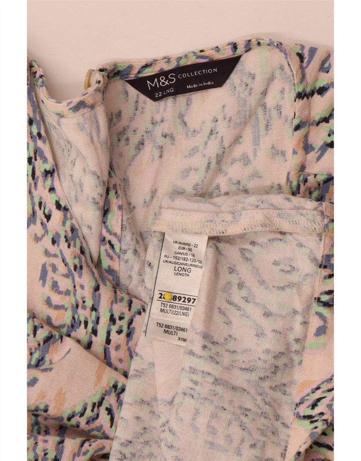Женское платье прямого кроя без рукавов Marks & Spencer UK 22 3XL разноцветный икат