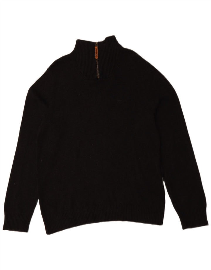 Мужской джемпер с воротником на молнии для толстого лица, черный хлопковый свитер среднего размера