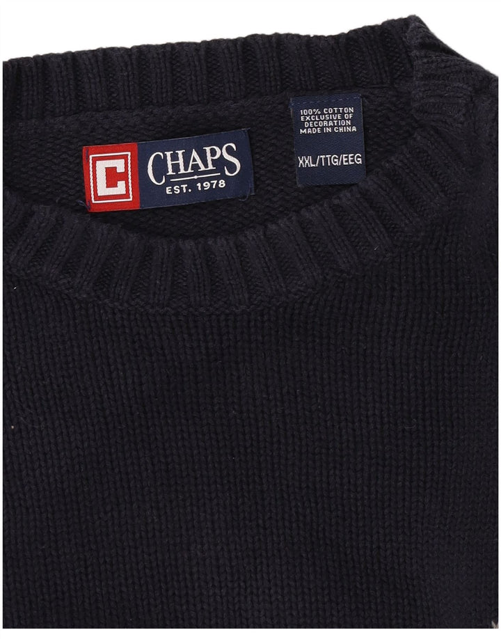 Мужской джемпер с круглым вырезом Chaps 2XL, темно-синий, хлопок