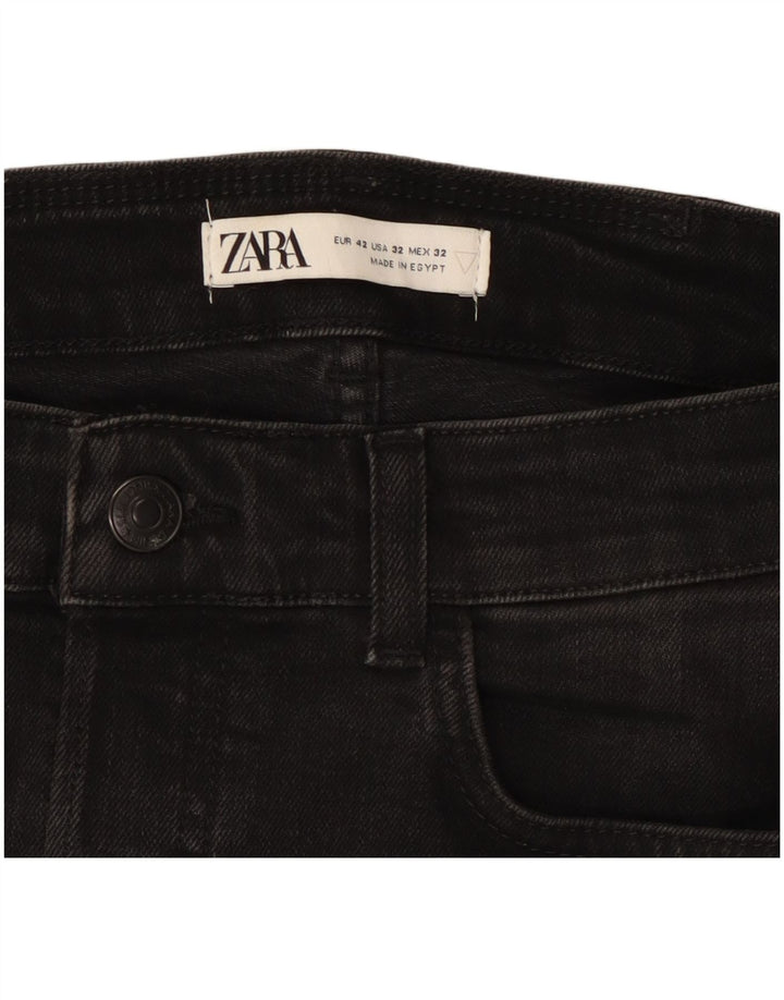 Мужские потертые джинсы скинни ZARA EU 42, большие W32 L28, черные