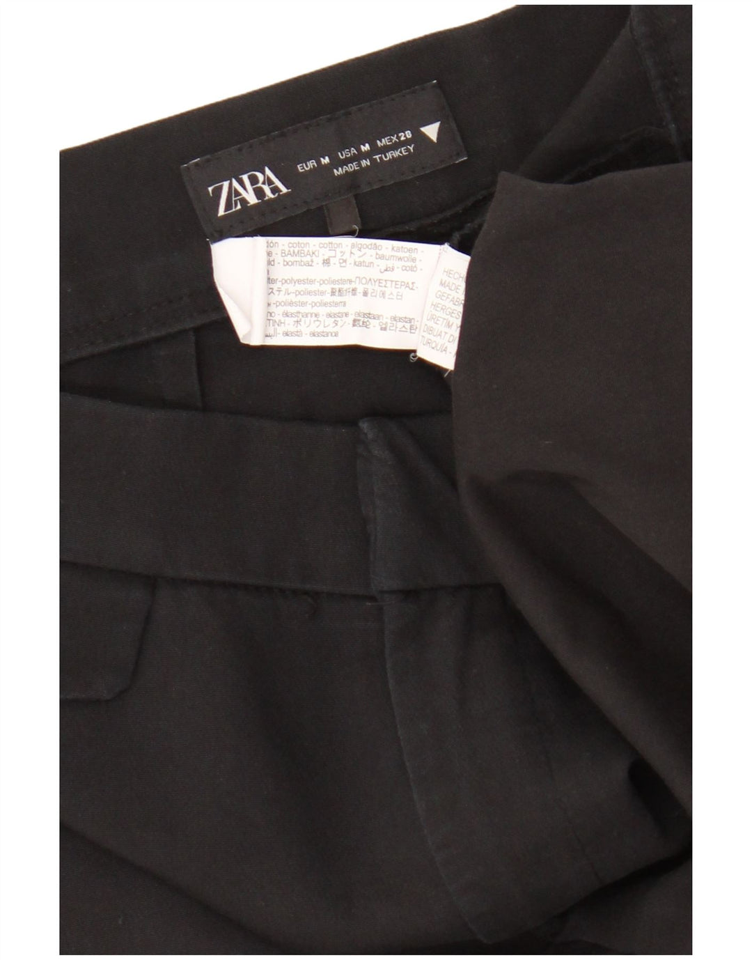 Женские укороченные брюки Zara Bootcut Medium W28 L25, черные хлопковые