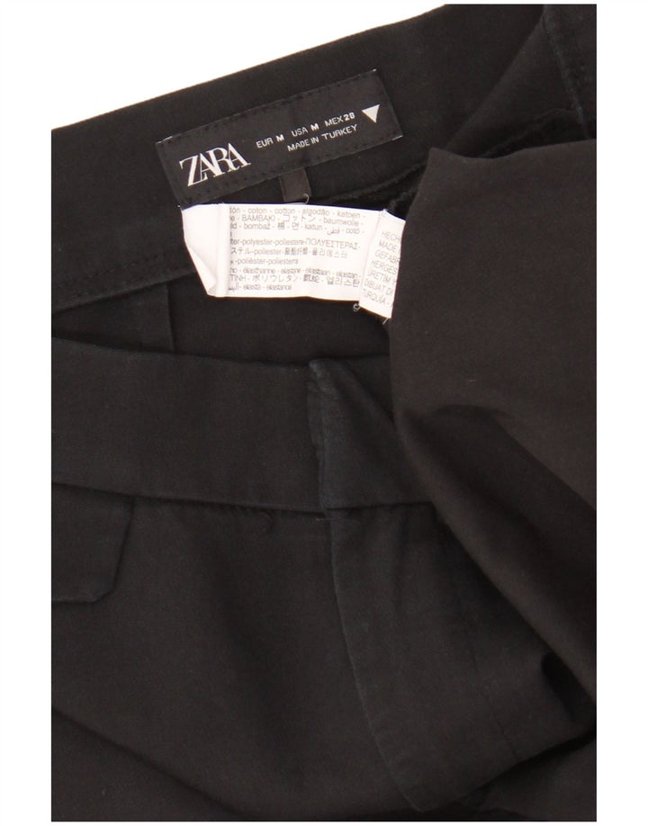 Женские укороченные брюки Zara Bootcut Medium W28 L25, черные хлопковые