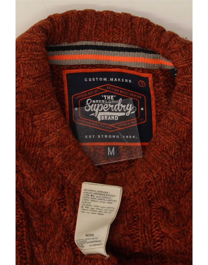Мужской свитер Superdry с круглым вырезом, средний коричневый в крапинку, акрил