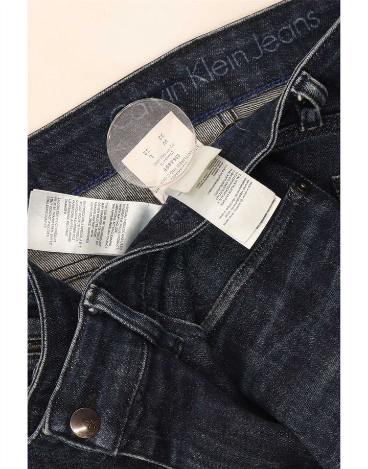 Мужские узкие джинсы Calvin Klein W33 L32, темно-синий хлопок