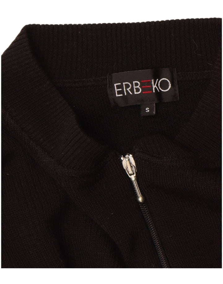 Винтажный мужской кардиган, маленький черный шерстяной свитер