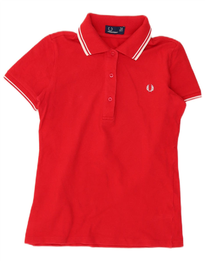 Женская рубашка поло Fred Perry UK 10, маленькая красная, хлопковая
