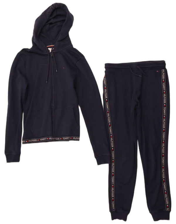 TOMMY HILFIGER Womens Graphic Full Tracksuit UK 12 Medium  Navy Blue