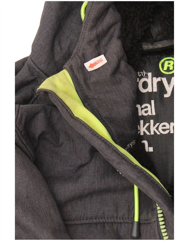 Женская ветровка Superdry Windtrekker UK 16, большой серый полиэстер