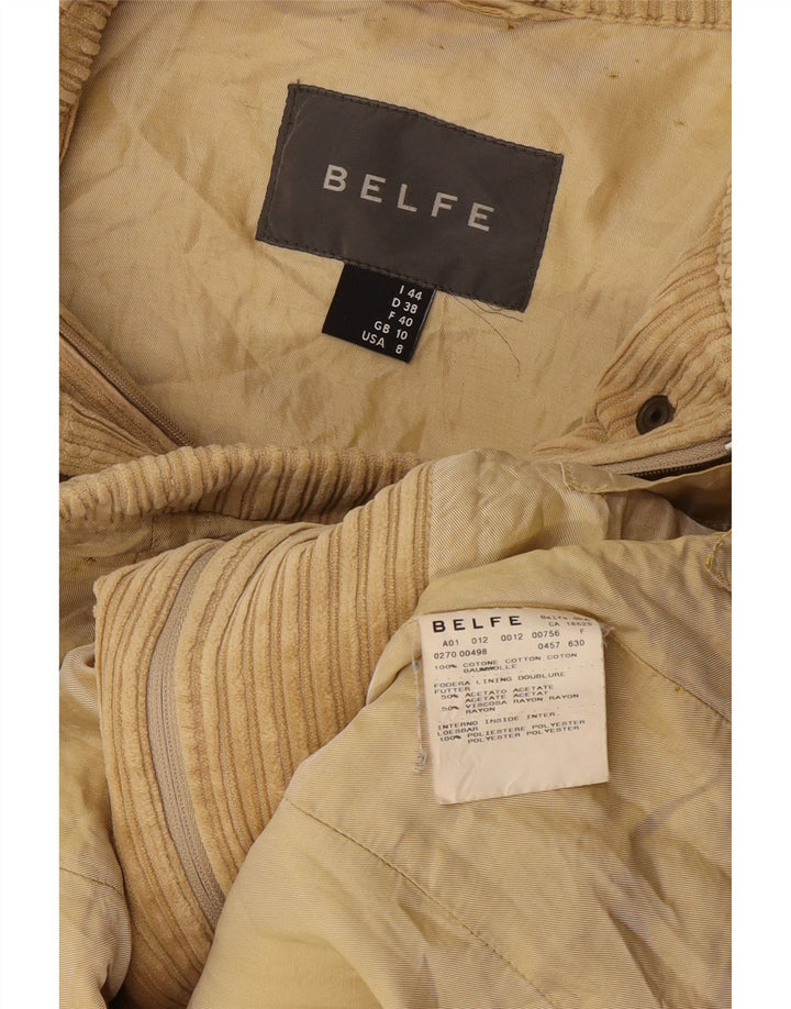 Женская вельветовая куртка оверсайз Belfe & Belfe UK 10, маленький размер, бежевый хлопок