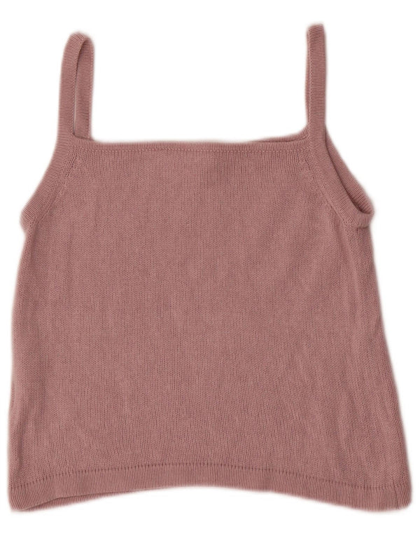 Marella Womens Crop Cami Top UK 12 Medium Pink Silk