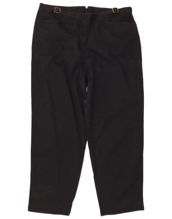 Ralph Lauren Womens Straight Casual Trousers US 22 3XL W42 L31 Black Cotton