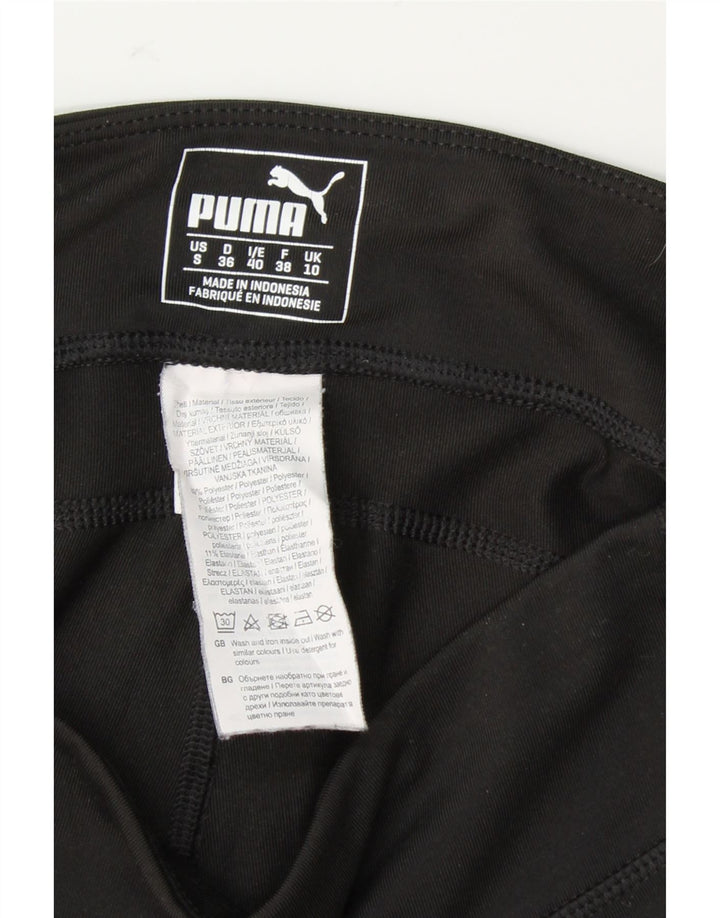 PUMA Womens Leggings UK 10 Small Black Polyester Vintage Puma and Second-Hand Puma from Messina Hembry 
