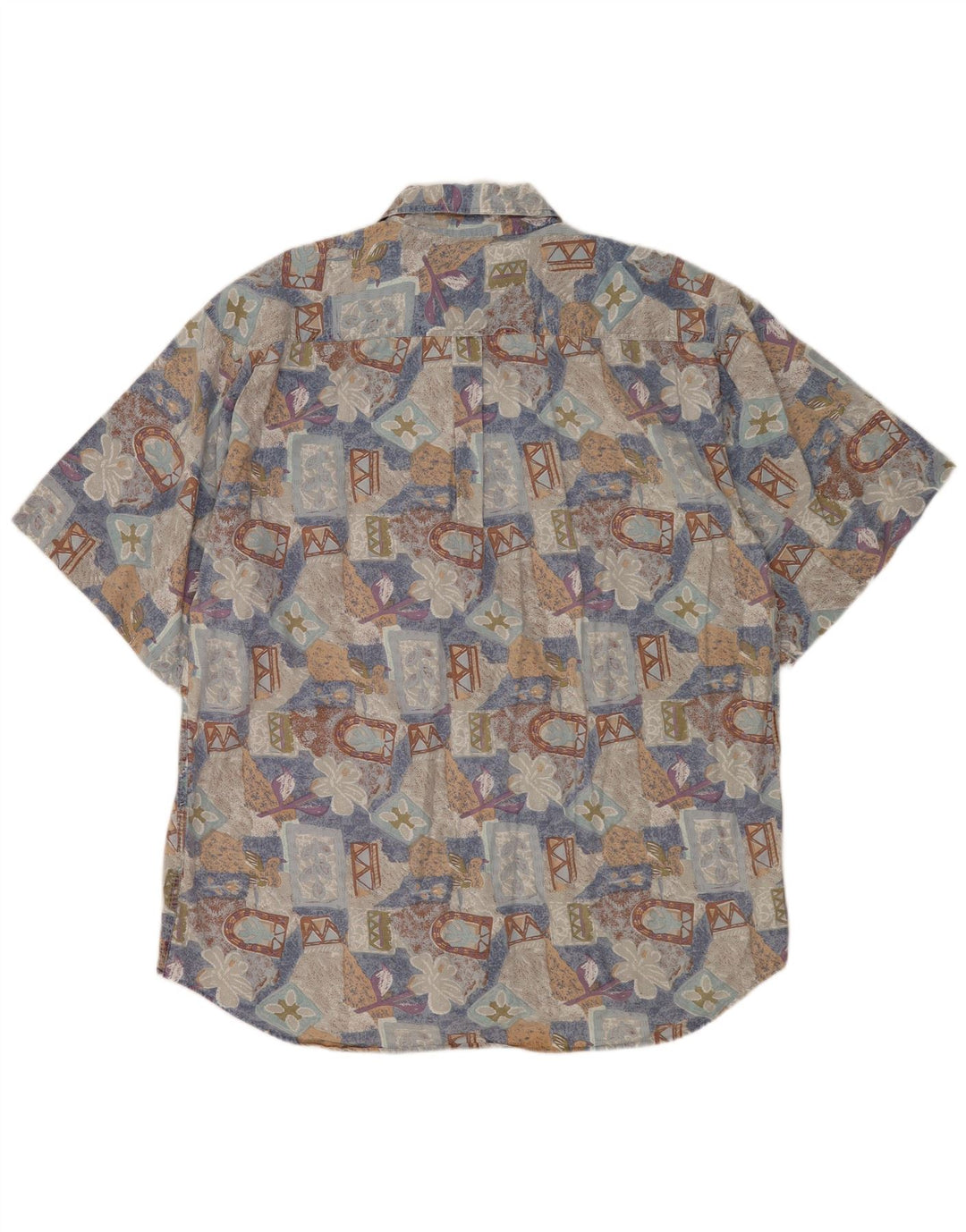 FILA Мужская рубашка с коротким рукавом 2XL, разноцветный хлопок с цветочным принтом