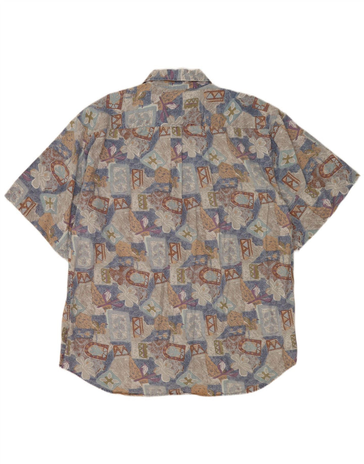 FILA Мужская рубашка с коротким рукавом 2XL, разноцветный хлопок с цветочным принтом