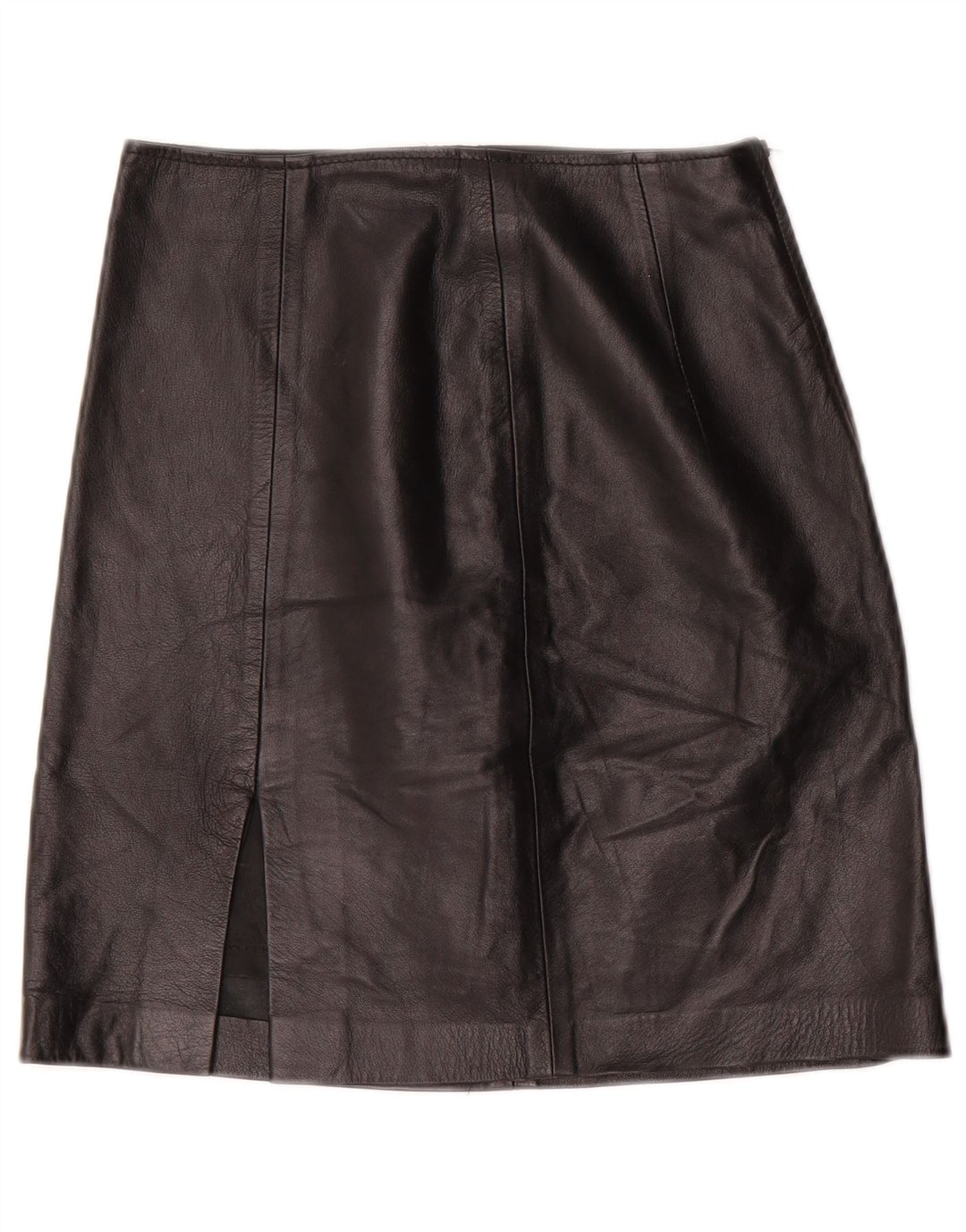 Винтажная женская кожаная юбка с высокой талией IT 42 Medium W24 Черная