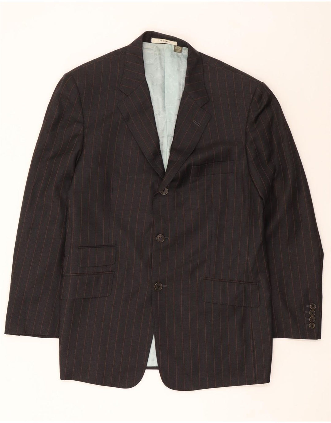 Мужской пиджак на 3 пуговицах Ted Baker EU 42 XL, серая шерстяная полоска