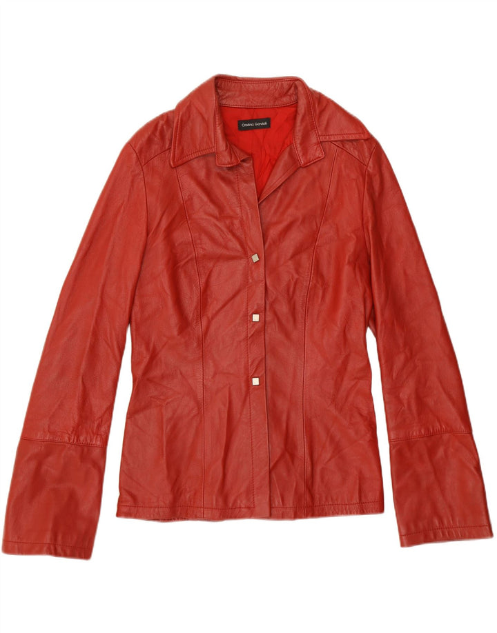CRISTINA GAVIOLI Womens Leather Jacket UK 14 Medium Red Leather Vintage Cristina Gavioli and Second-Hand Cristina Gavioli from Messina Hembry 