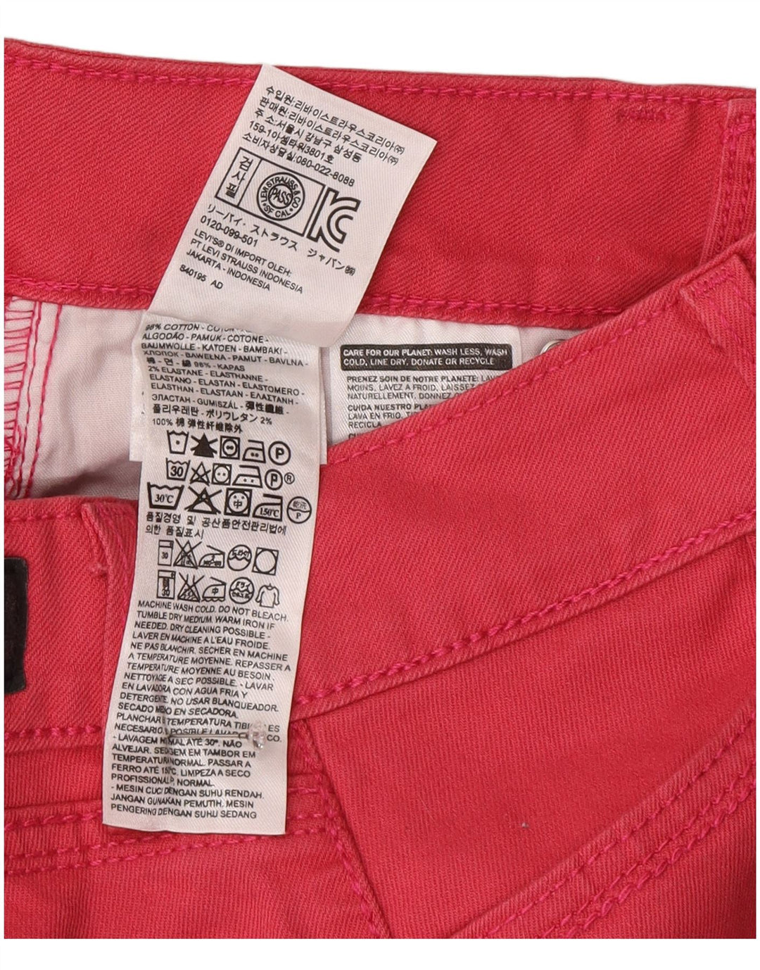 Женские джинсы-капри Levi's США 4, маленькие W27 L20, розовый хлопок