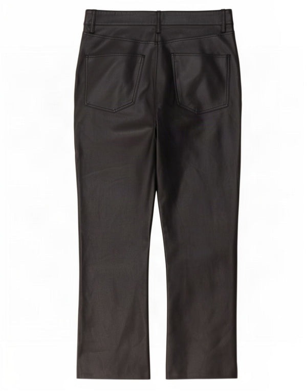 Женские укороченные брюки из искусственной кожи Zara Bootcut EU 38, маленькие W28 L25, черные