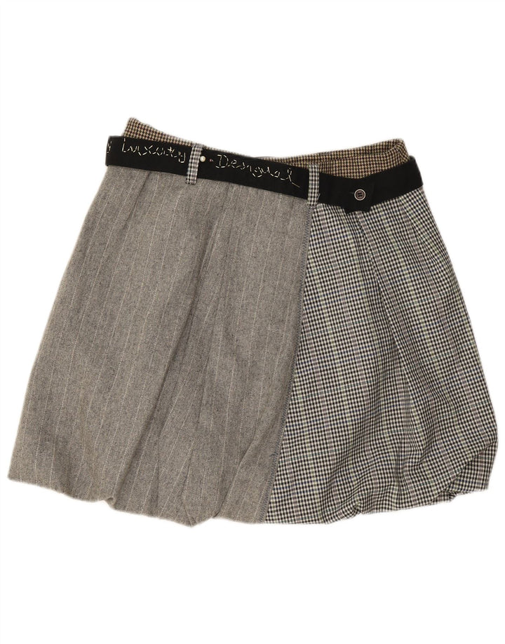 DESIGUAL Женская юбка-пузырь EU 42 Large W30 Серый лоскутный полиэстер