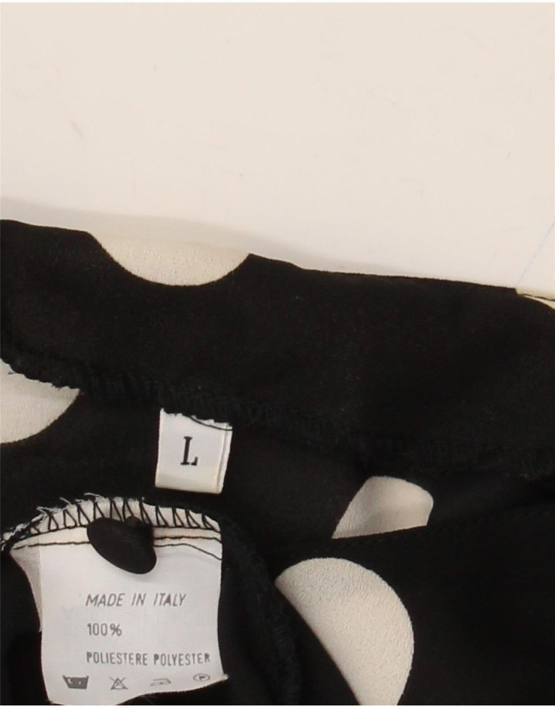 Женская блузка-рубашка с коротким рукавом VINTAGE UK 16, большой черный горошек