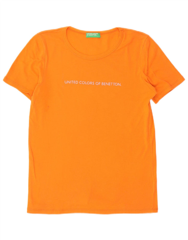 Женская футболка с рисунком Benetton Top UK 14 Medium Orange