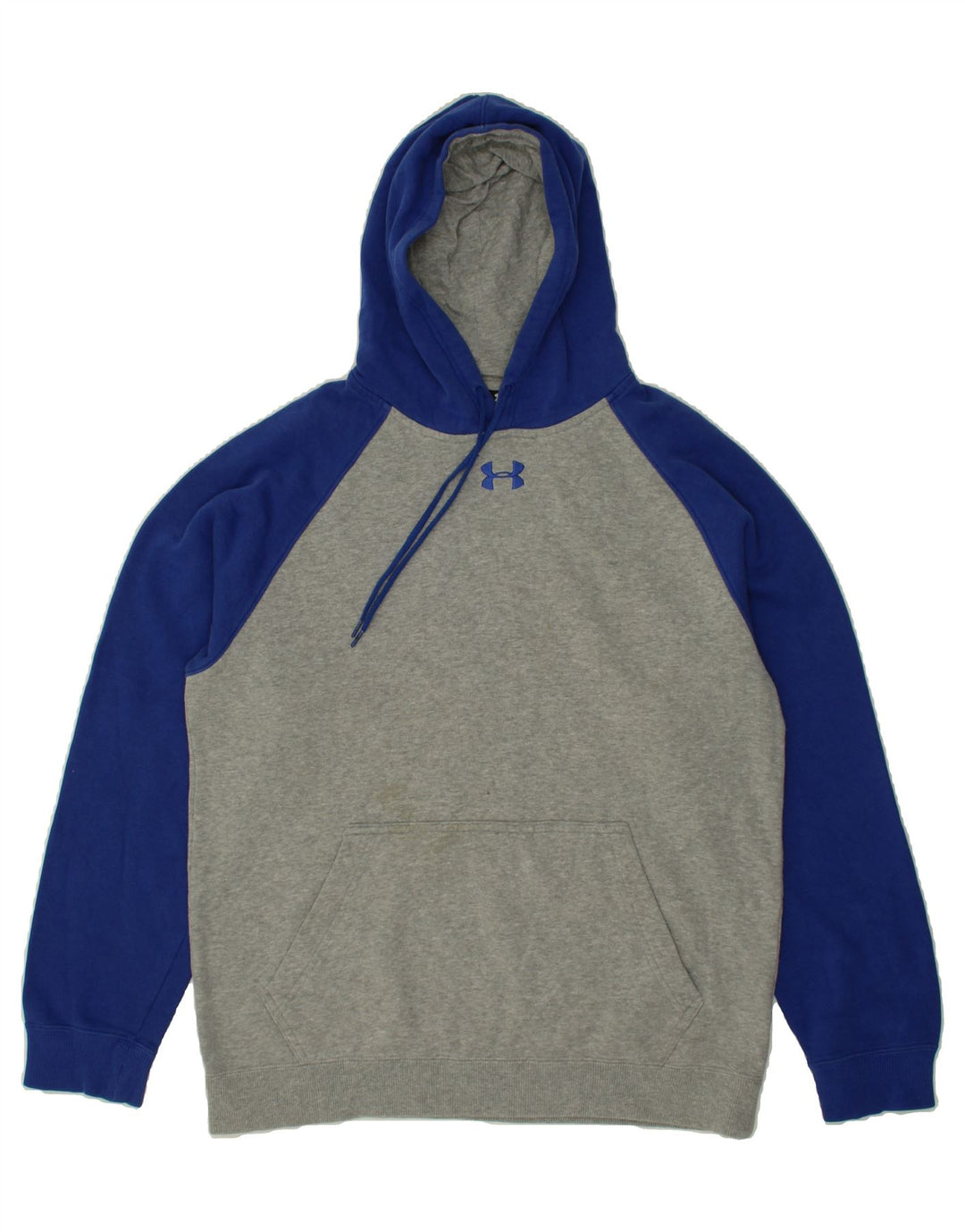 UNDER ARMOUR Mens Hoodie Jumper Small Grey Colourblock Vintage Under Armour and Second-Hand Under Armour from Messina Hembry 