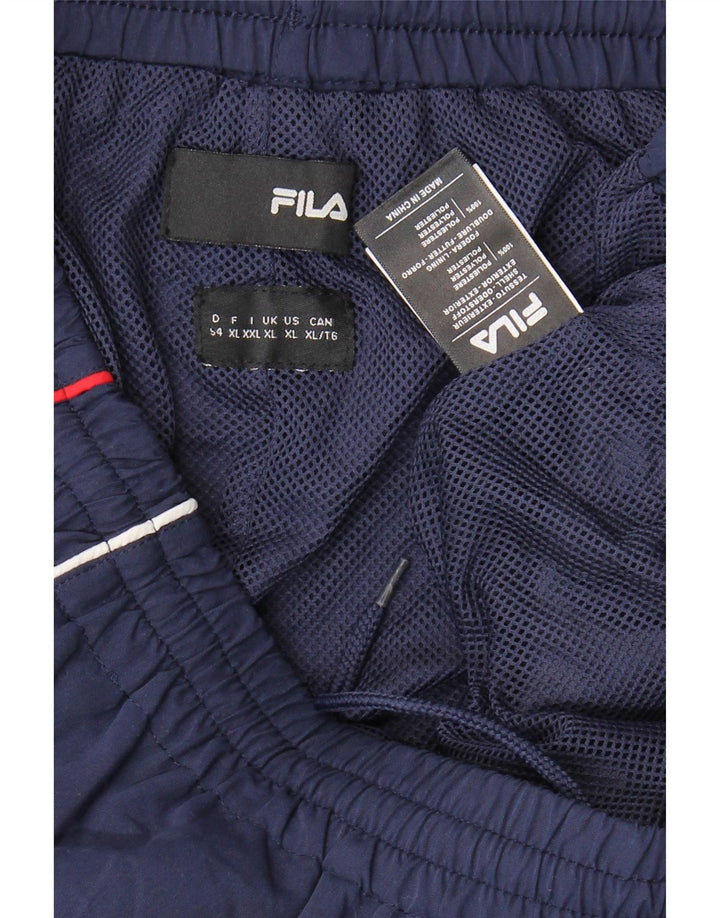 FILA Mens Tracksuit Trousers XL Navy Blue Polyester