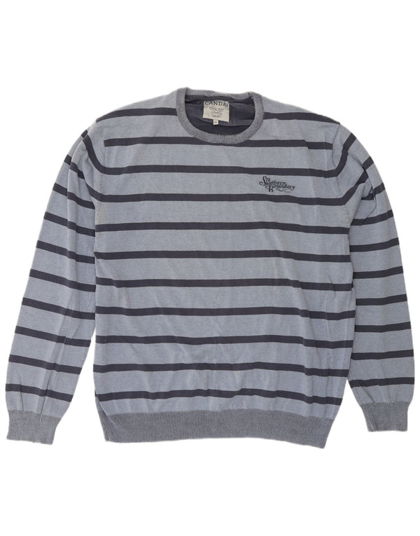 Мужской свитер Canda с круглым вырезом 2XL в синюю полоску