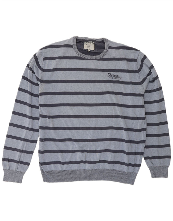 Мужской свитер Canda с круглым вырезом 2XL в синюю полоску