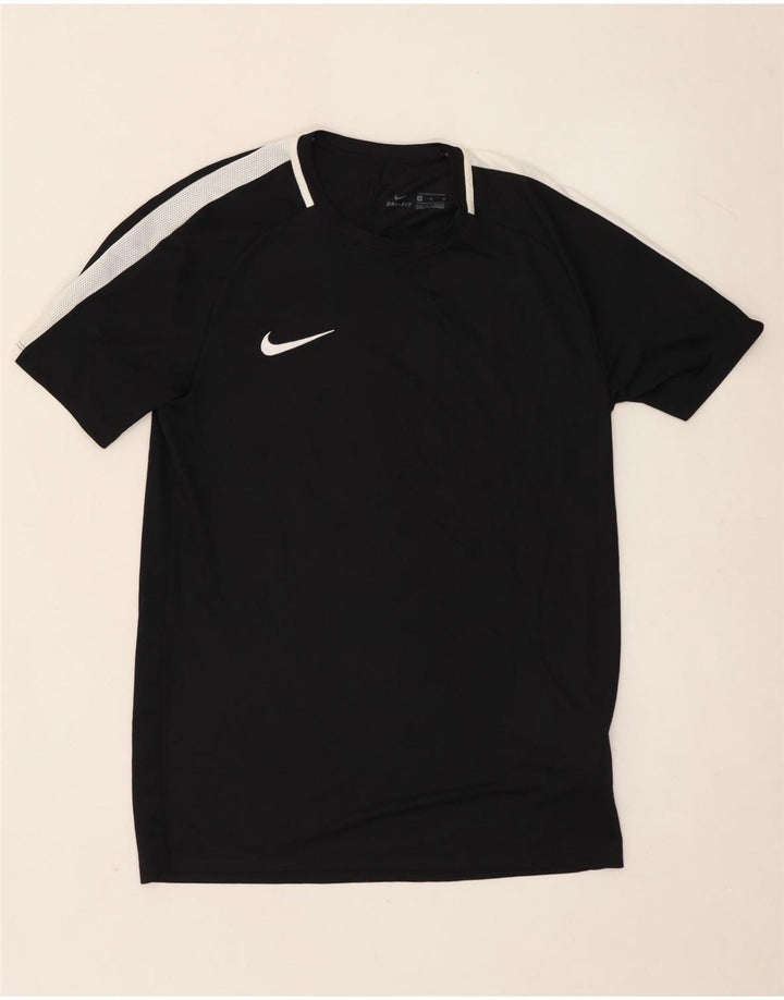 Мужская футболка Nike Dri Fit, средний черный полиэстер с цветными блоками