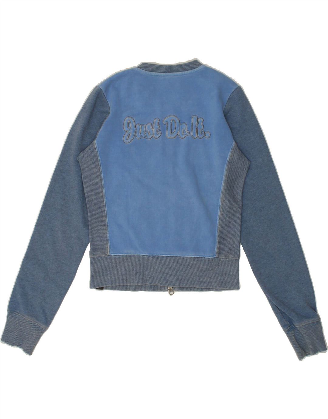 NIKE Womens Graphic Tracksuit Top Jacket UK 8/10 Small Blue Colourblock Vintage Nike and Second-Hand Nike from Messina Hembry 