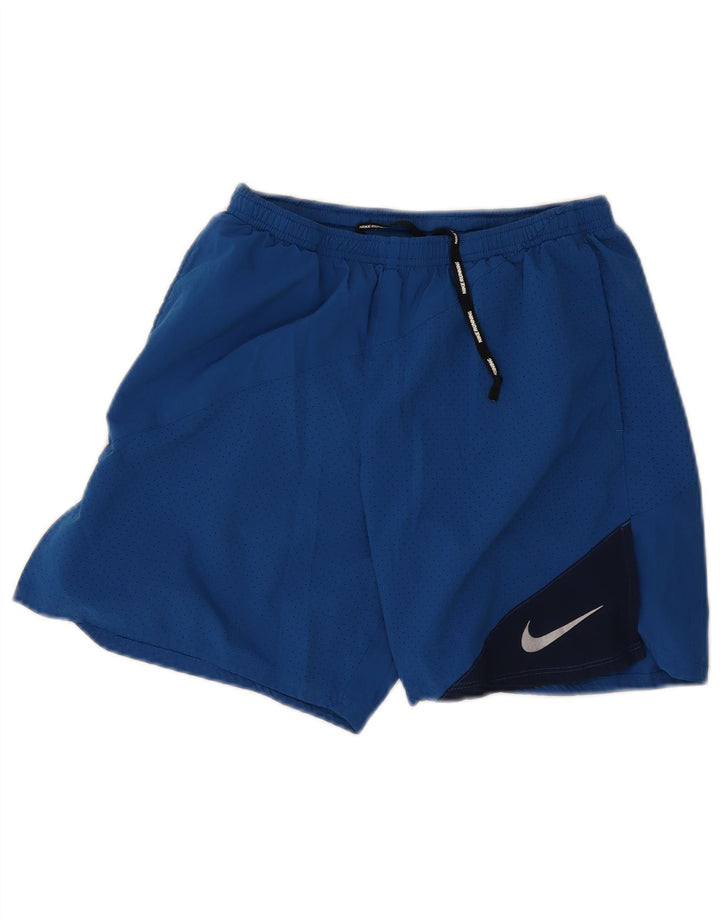 Мужские спортивные шорты Nike Dri Fit среднего синего цвета с цветными блоками