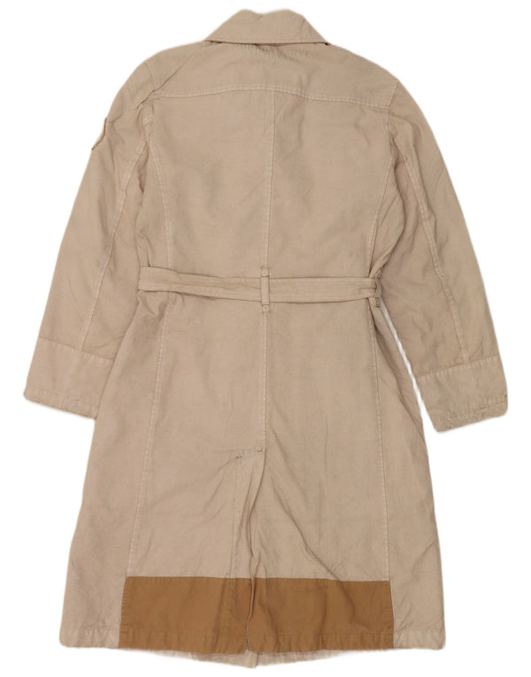 Женское двубортное пальто MURPHY & NYE UK 14, средний бежевый хлопок