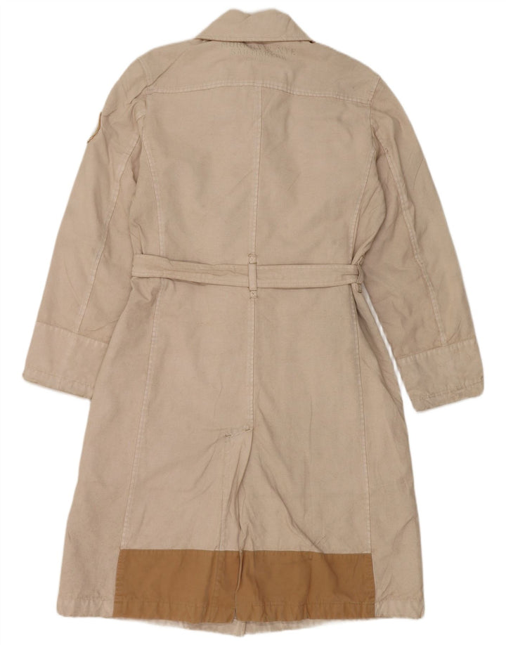 Женское двубортное пальто MURPHY & NYE UK 14, средний бежевый хлопок