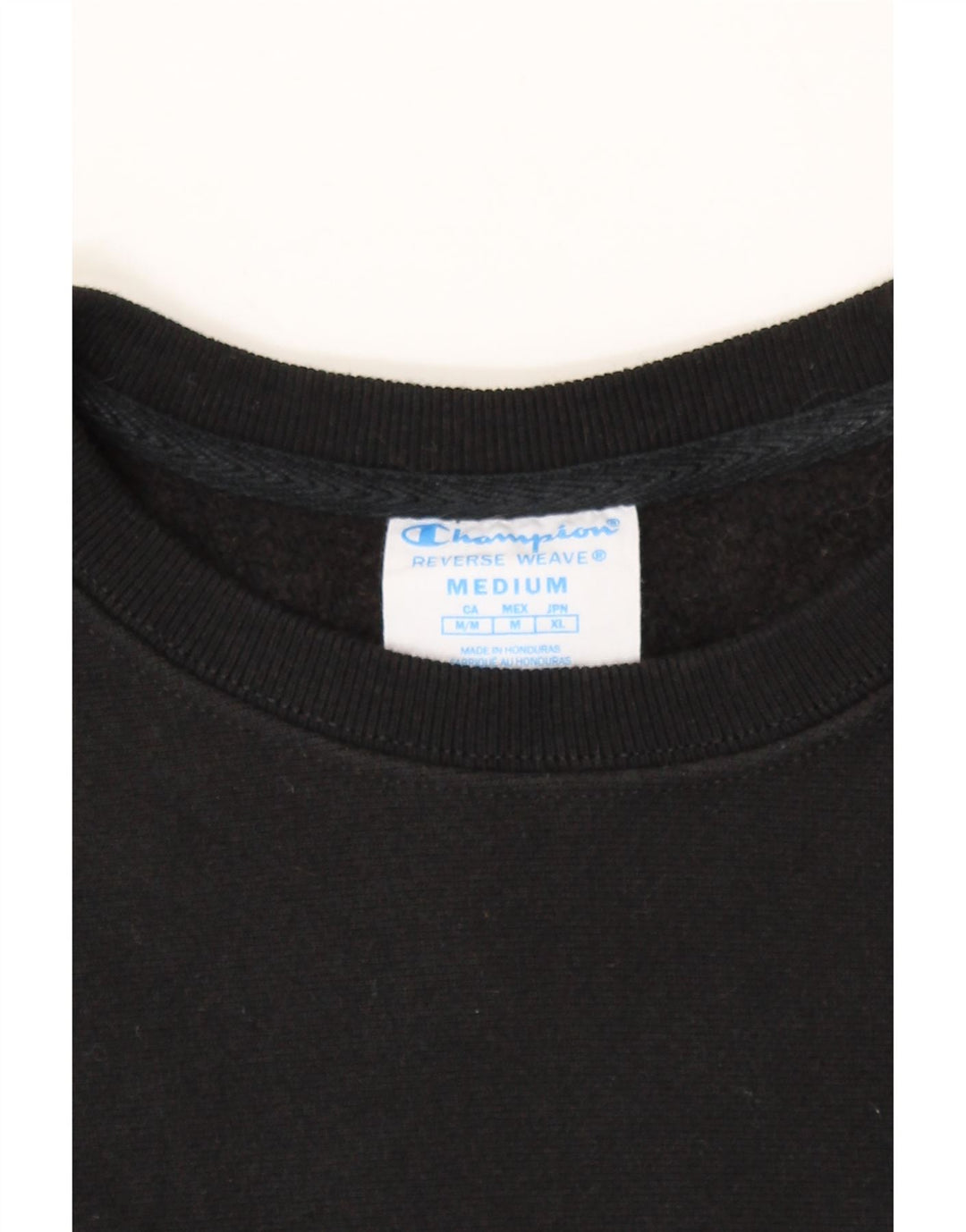 CHAMPION Womens Graphic Sweatshirt Jumper UK 14 Medium Black Cotton Vintage Champion and Second-Hand Champion from Messina Hembry 