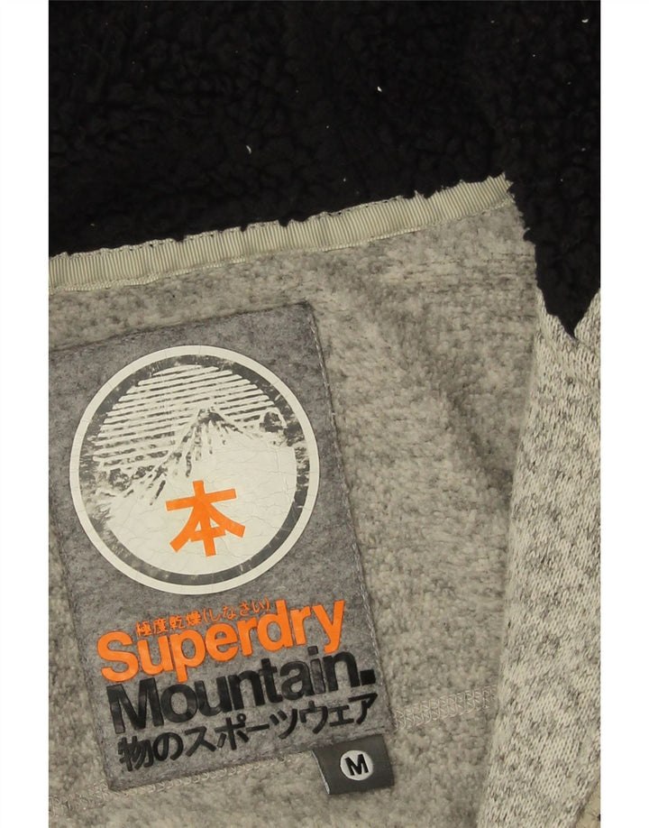 Женский свитер с капюшоном на молнии Superdry UK 14, средний серый полиэстер с крапинками
