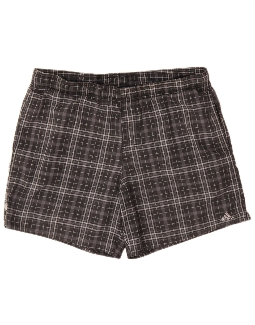 Мужские шорты для плавания Adidas среднего серого цвета в клетку из полиэстера