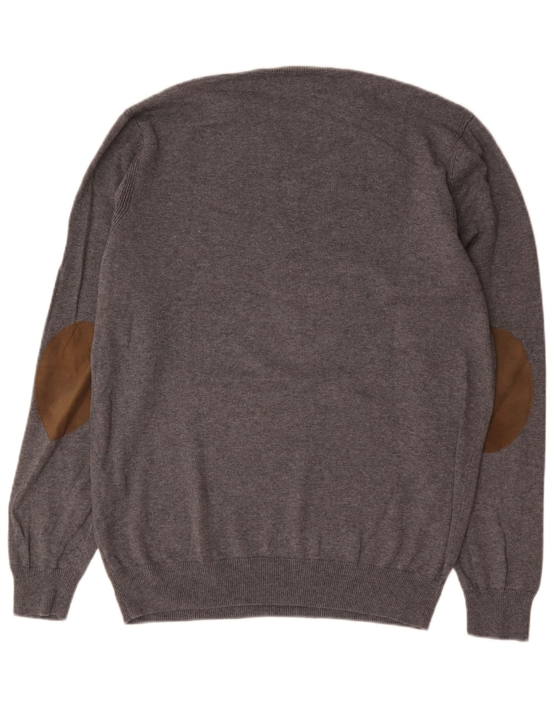 Мужской джемпер с круглым вырезом Massimo Dutti XL, серый хлопок