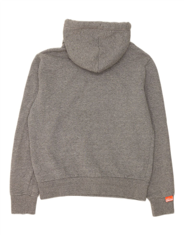 Мужской джемпер с капюшоном Superdry среднего серого цвета, хлопок