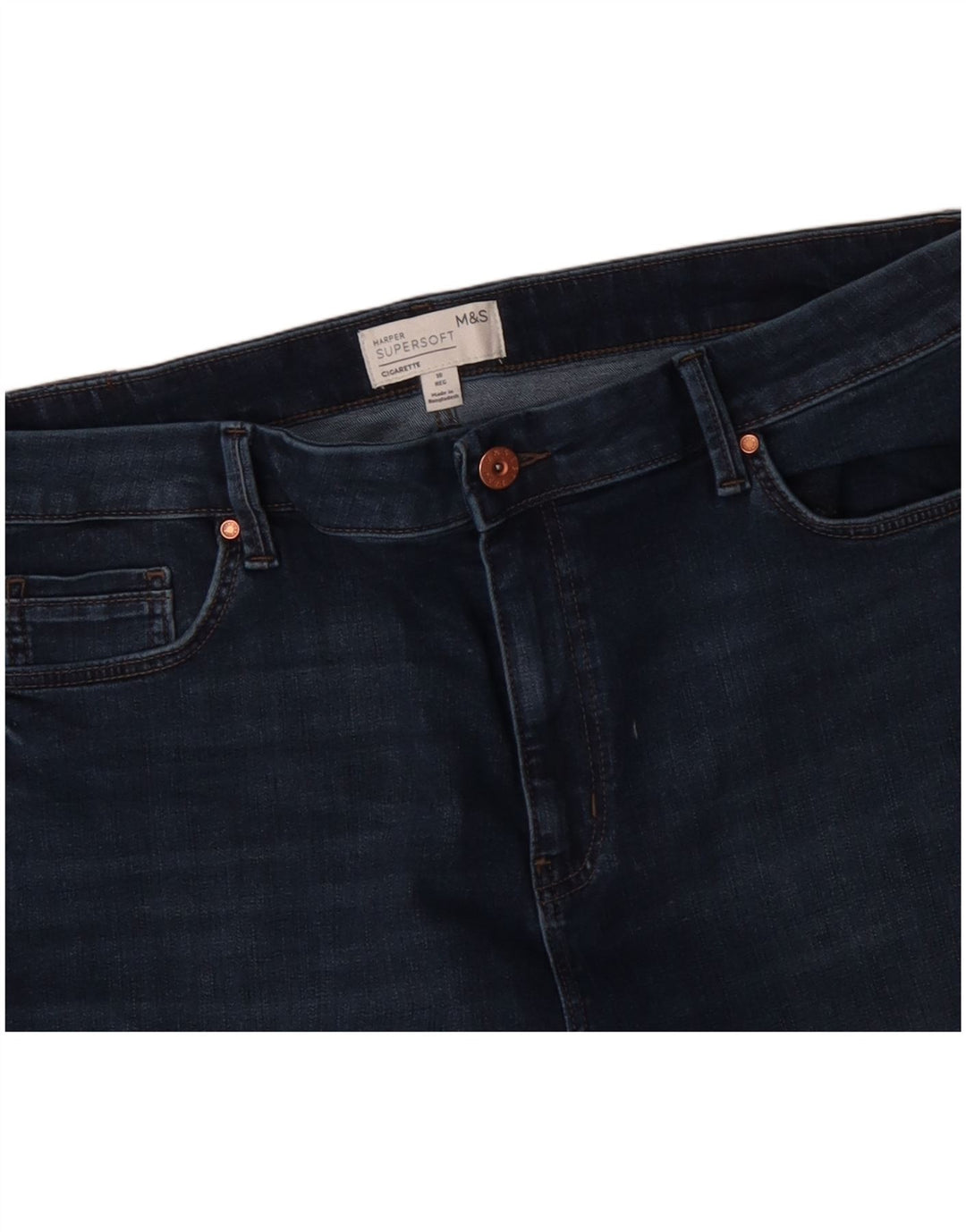 Женские укороченные джинсы-сигареты MARKS & SPENCER UK 18 XL W36 L25 синие