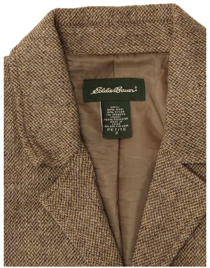 Женский пиджак на трех пуговицах EDDIE BAUER Petite, США 2, XS, бежевый в крапинку