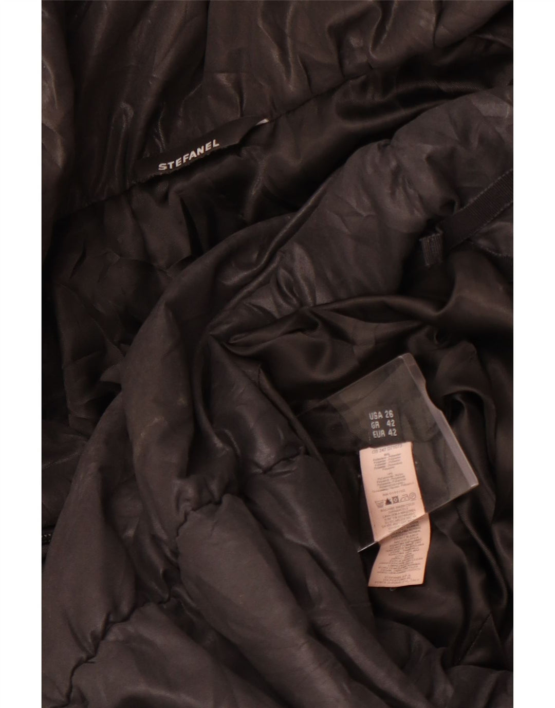 Женское стеганое пальто Stefanel IT 42 Medium Black Polyester