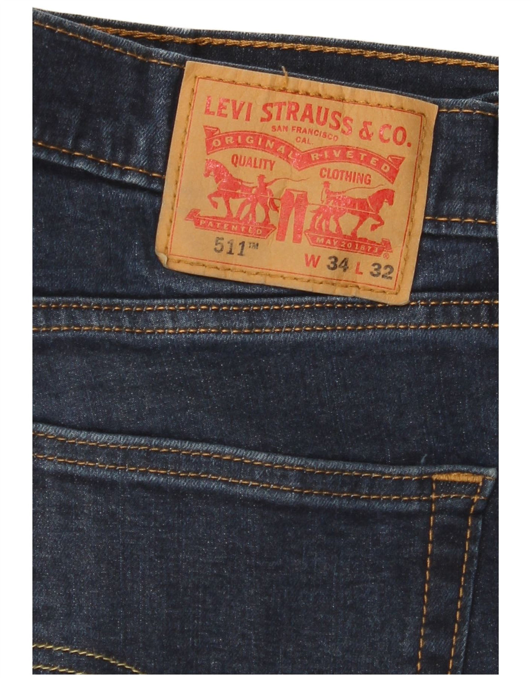 Мужские джинсы LEVI'S 511 Slim W34 L32 Темно-синие, хлопок