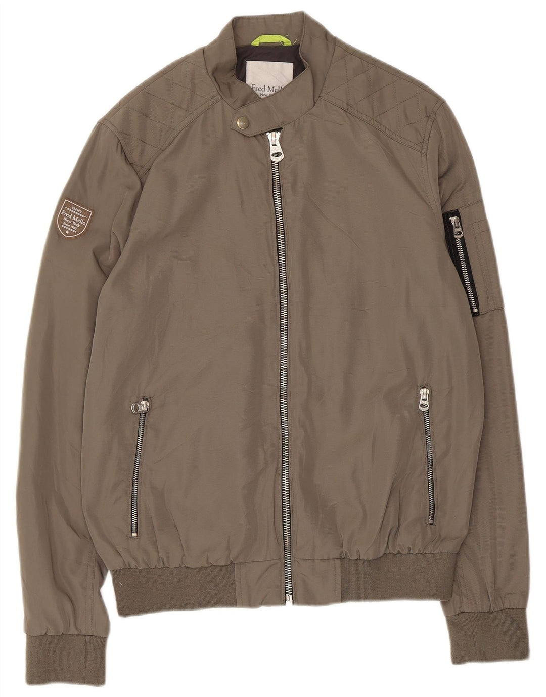 Мужская куртка-бомбер Fred Mello UK 38, средний серый полиамид