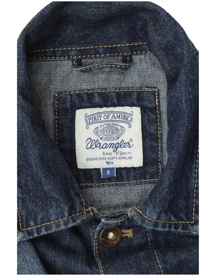 Мужская джинсовая куртка Wrangler UK 36, маленькая, темно-синяя, хлопок